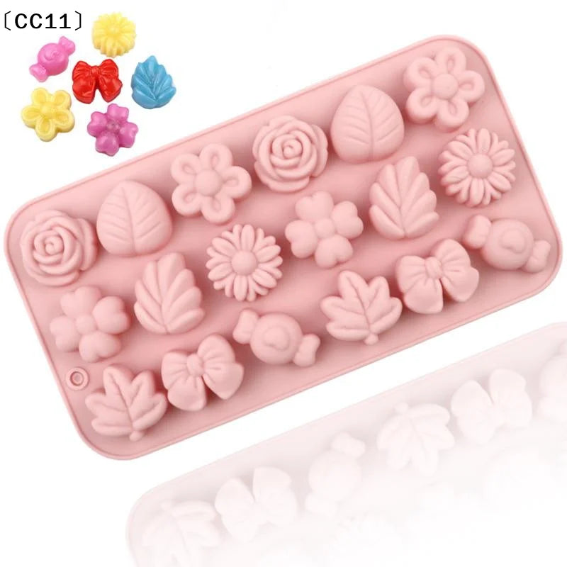 18Holes 3D Silicone Mold Daisy Tulip Flower Design Jelly Ice Pudding Qme