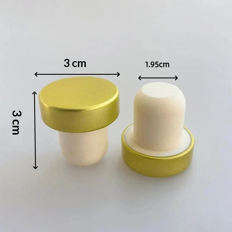 Wine Bottle Cork Stopper T Shaped Tasting Replacement Reusable Glass Qme Gold