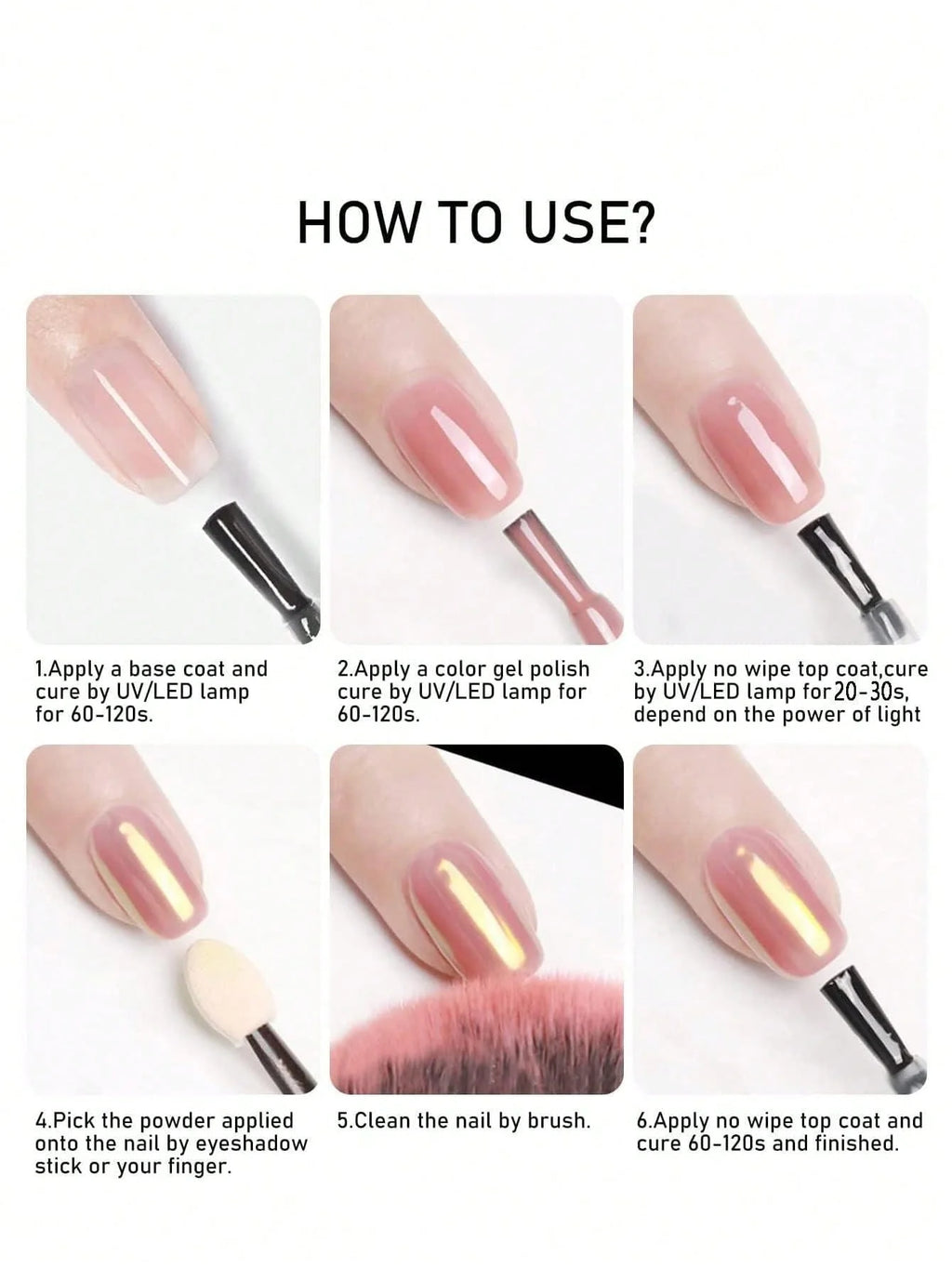 1 Nail Magic Mirror Powder Explosive Sky Moon Neon Pearl White Aurora Qme