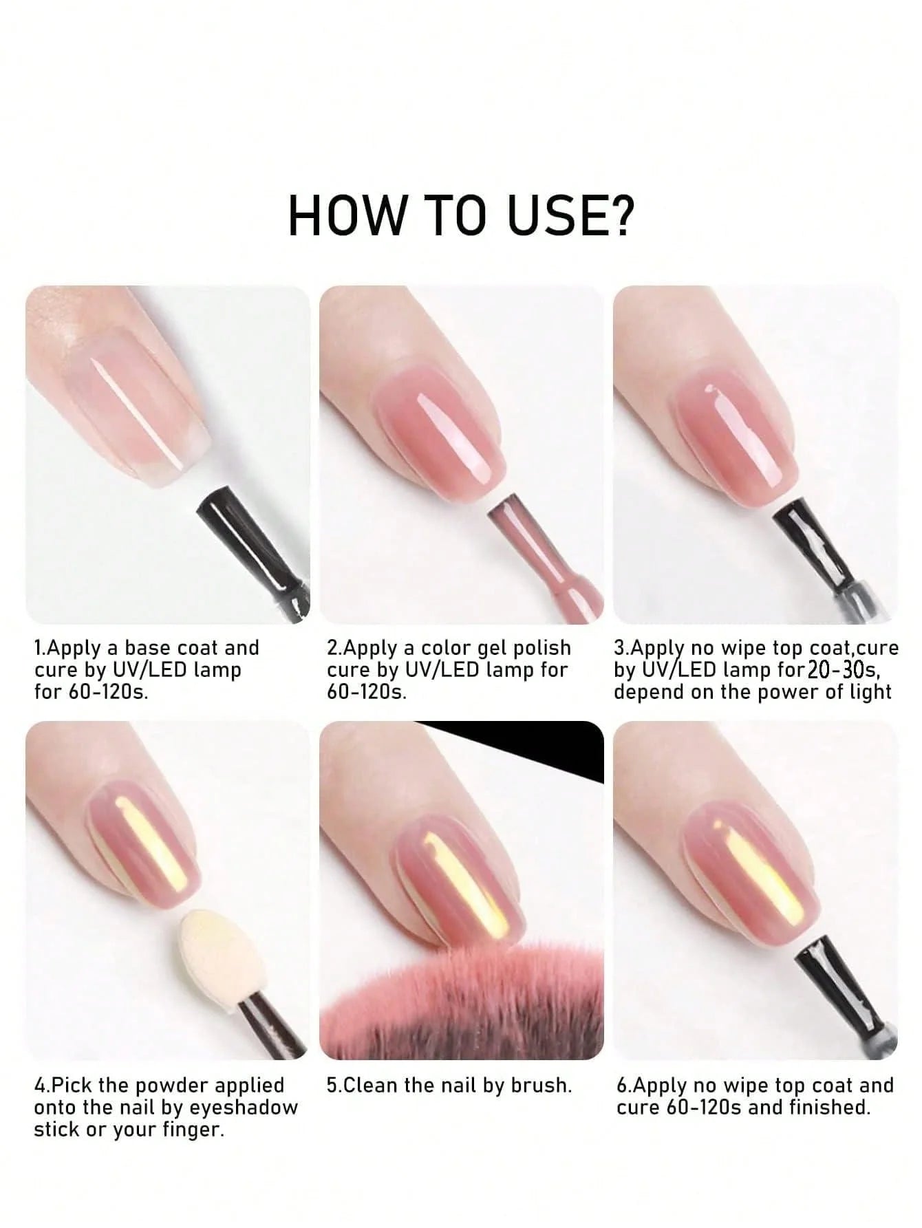 1 Nail Magic Mirror Powder Explosive Sky Moon Neon Pearl White Aurora Qme