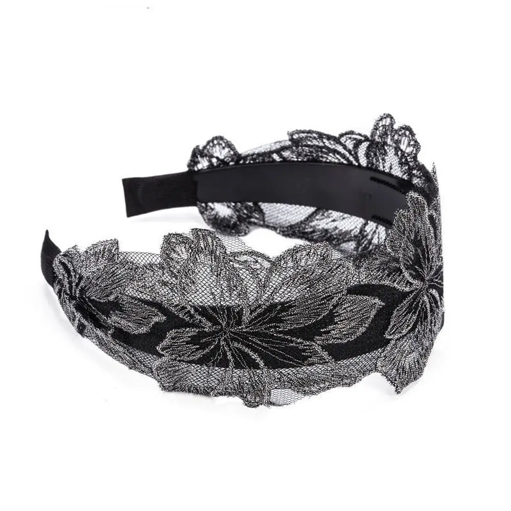 Retro Simple Summer Lace Flower Wash Face Women Hair Hoop Korean Wide Qme B