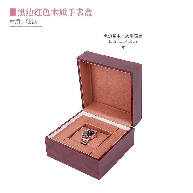 High End Wooden Box Packaging Gift Wooden Box Flip-top Watch Box Jewelry & Watch Packaging Box Solid Wood Watch Storage Box Qme M