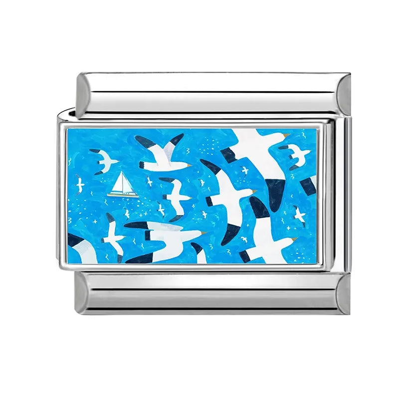 Wholesale 2026 Fashion Lovely Cat Blue Series Italian Charm Fit