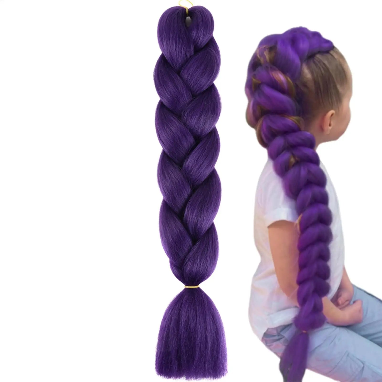 Violet Hair Extensions Synthetic Wig Ombree Braiding Braided Twist Qme