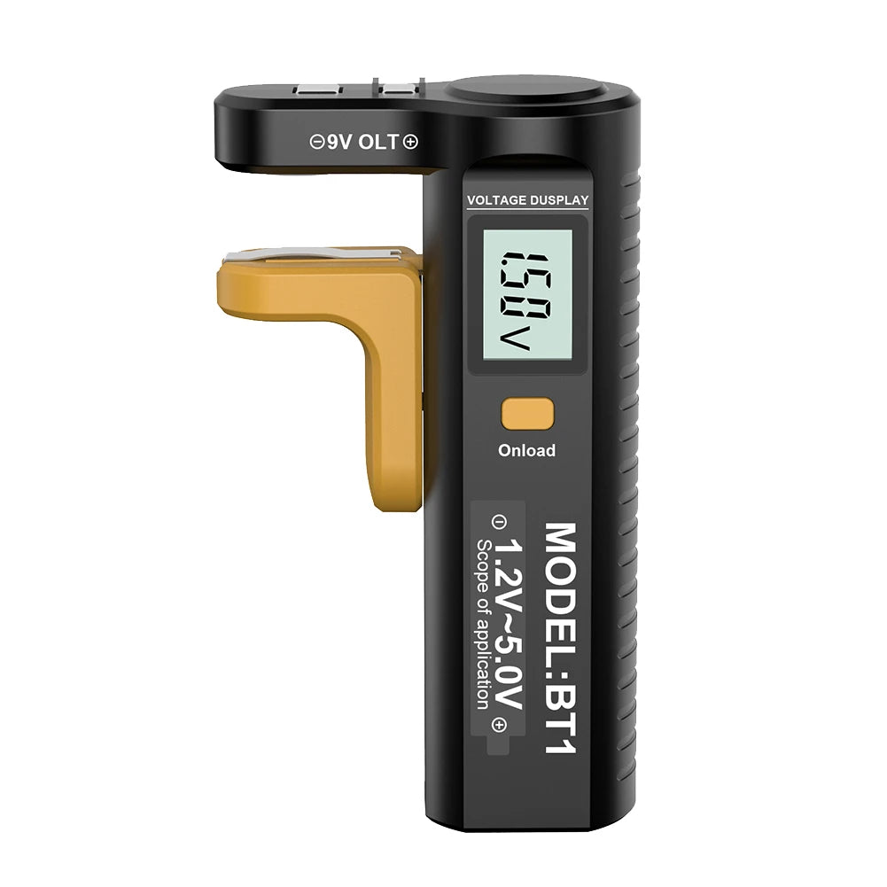 Digital Battery Tester Battery Checker Volt Checker Battery Capacity Check Detector Measurements Tester for AAA AA Button Cell Qme black