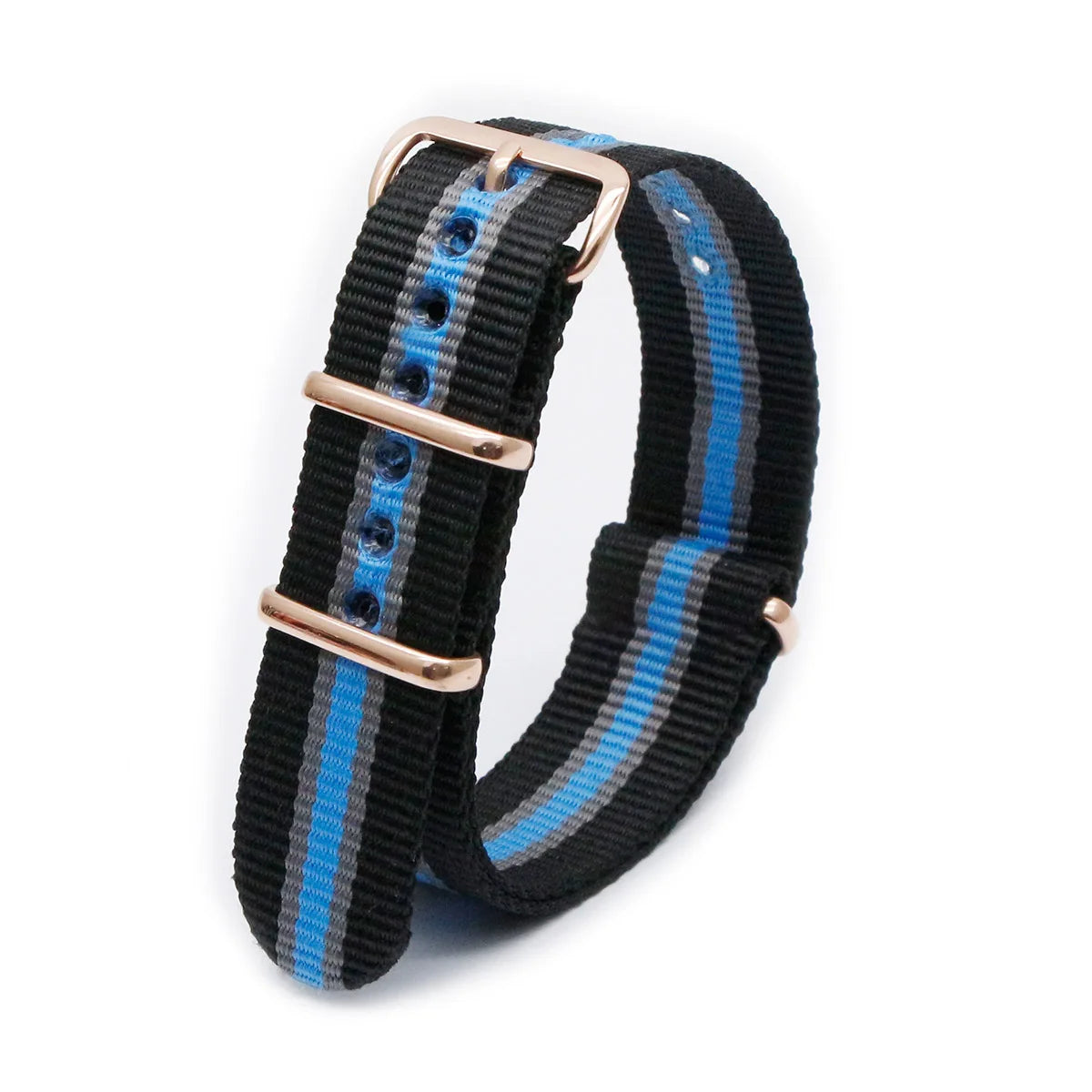 Luxury Nylon Watch Band Rose Gold Metal Buckle Durable Sweatproof