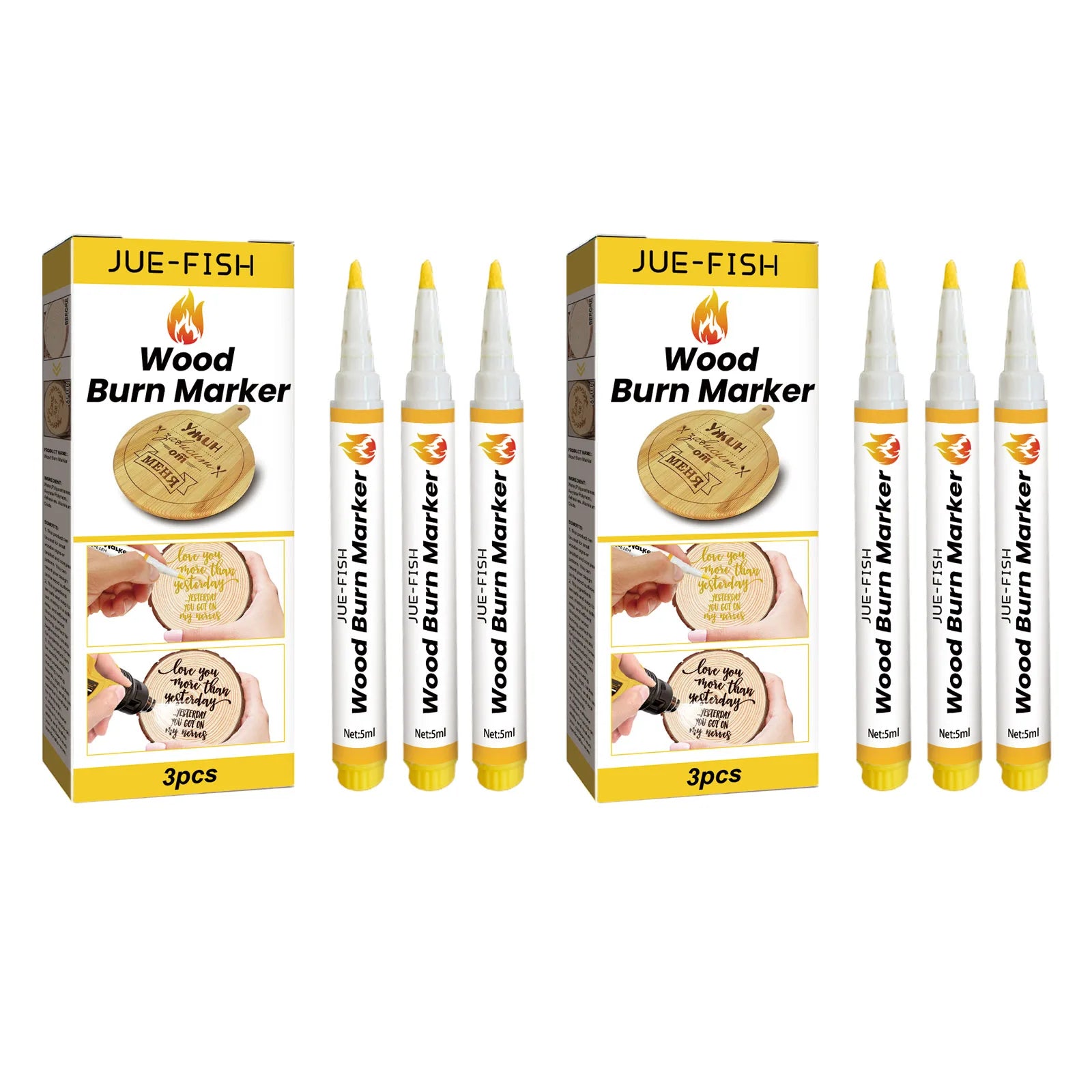 New DIY Scorch Wood Burned Marker Long Lasting Easy to Use Draw Complex Patterns Practical Chemical Wooden Marker Painting Pens Qme 6pcs Boxed