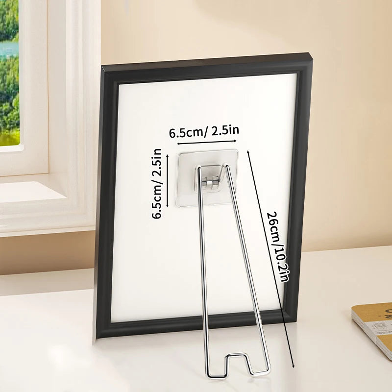 No Drill No Nail Photo Frame Stand Desktop Display Holder For Pictures Albums And Artwork Easy Setup Sturdy Support Only Bracket Qme L