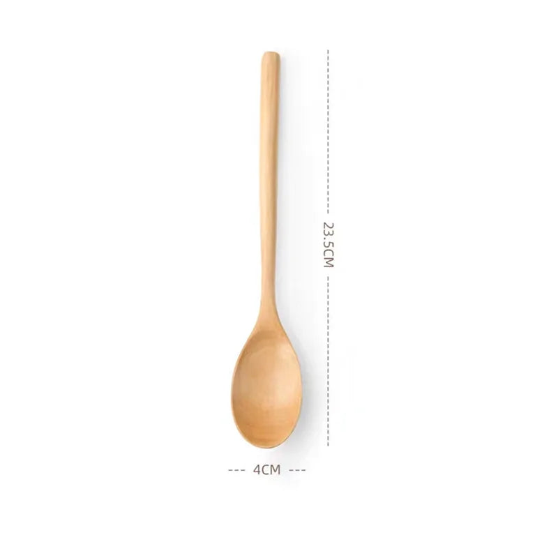 Wooden Spoon Tableware Kitchen Cooking Utensil Tools Soup Tea Spoon Catering Cooking Tool Coffee Soup Teaspoon Honey Spoon Qme Camel