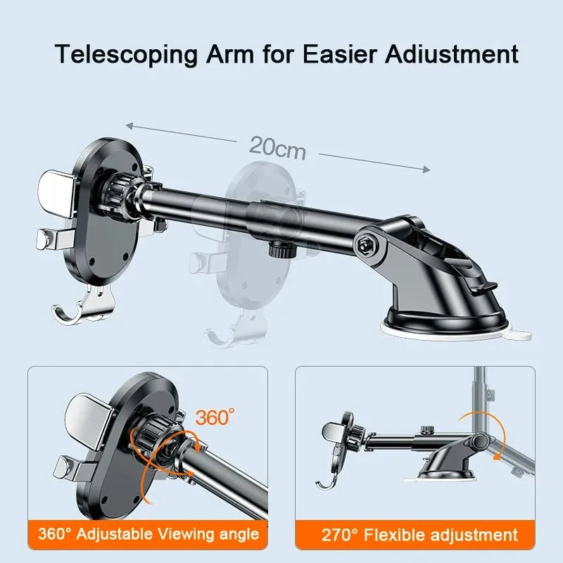 New Universal Gravity Auto Lock Car Air Vent Phone Mount Secure Clip Cell Phone Holder Stand for iPhone Samsung All Smartphones Qme