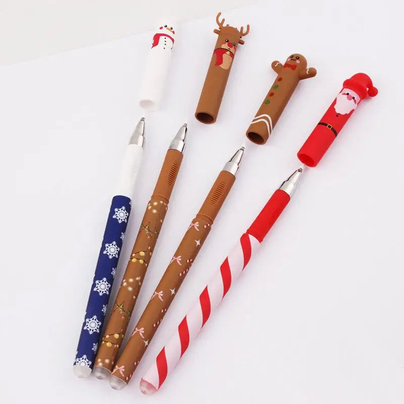Christmas Themed Erasable Gel Pen Cute Santa Claus Snowman Elk Qme