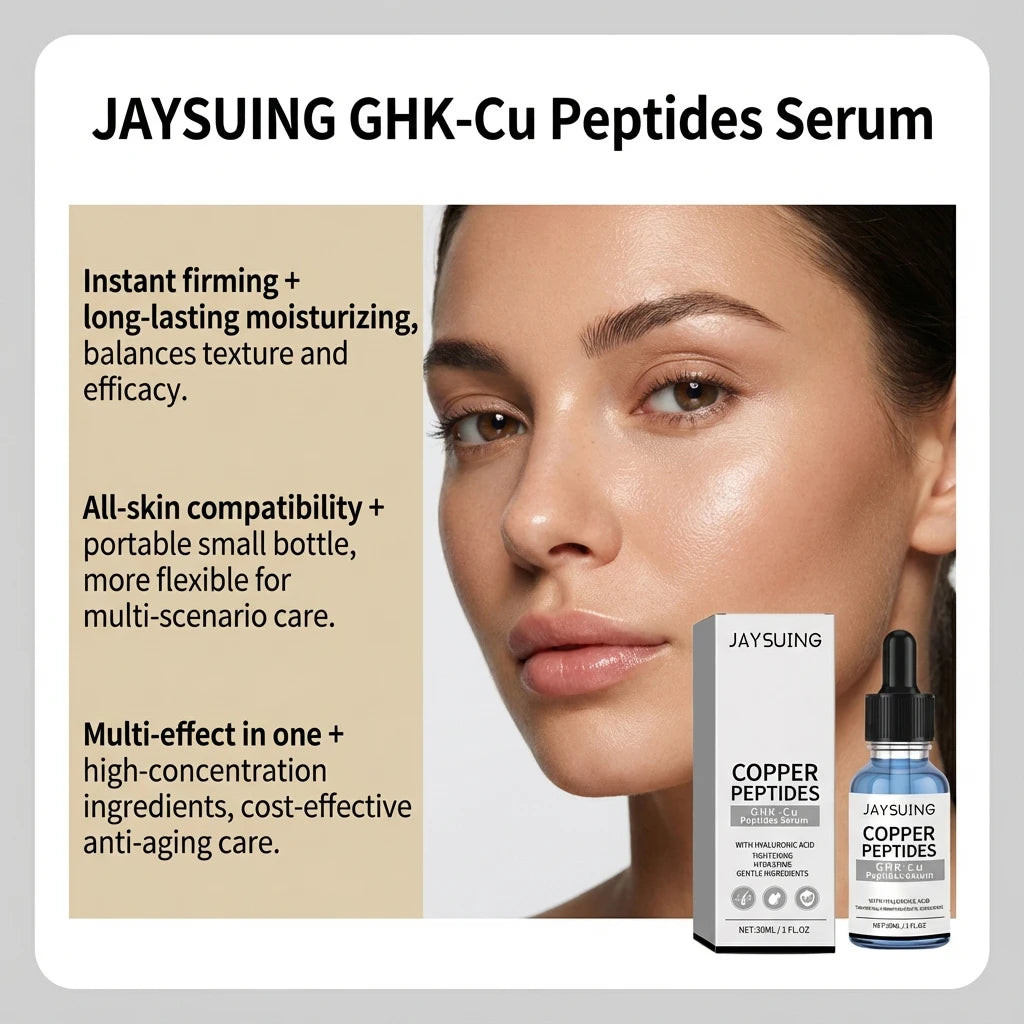 Copper Peptide Serum Hydrating Instant Tightening Skin Improve Fine Lines Daily Use Sooth Hyaluronic Acid Face Serum Skincare Qme
