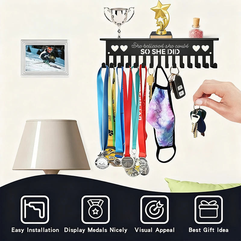 Suitable Football Basketball Sports Enthusiasts Medal Hook Display Qme