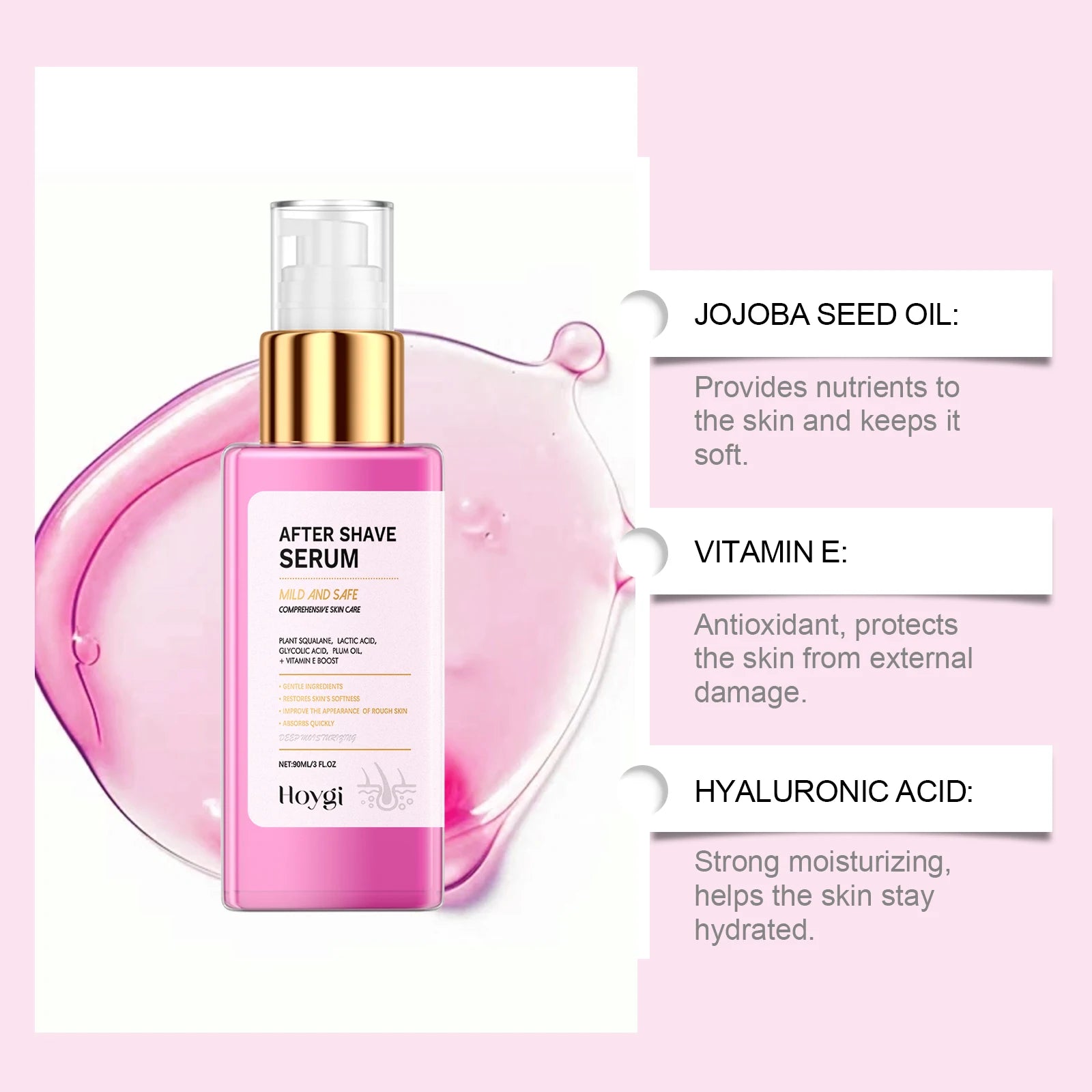 After Shave Serum Soothing Post-Shave Essence for Men & Women Smoothing Firming Skin Deep Hydrating Nourishing Gentle Body Care Qme