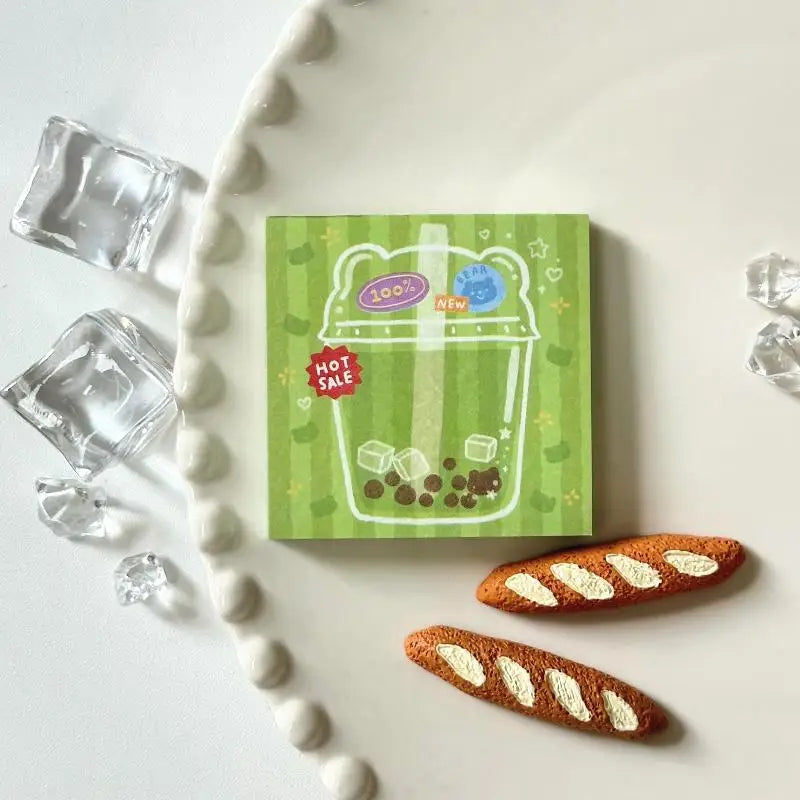 Cute Cartoon Food Series Memo Sticker Message Paper DIY Non Sticky Qme A5