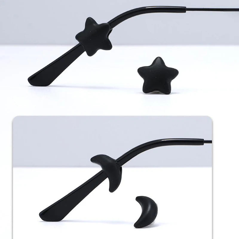 5 Pairs Anti Slip Ear Hook Silicone Star Moon Eyeglass Eyewear Qme