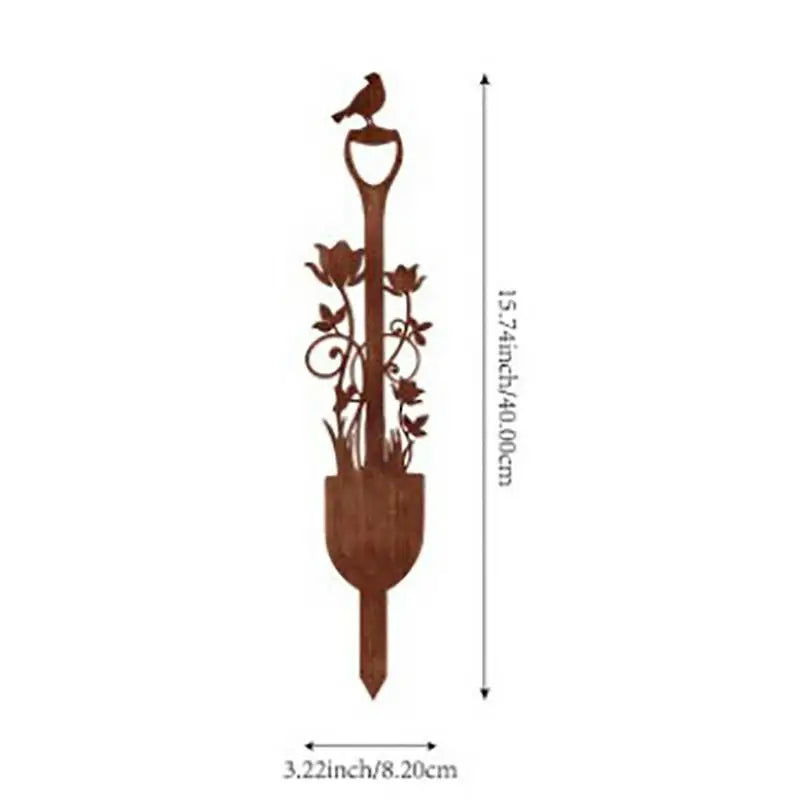 1 Patina Finish Outdoor Decor Rustic Metal Garden Stake Butterfly Qme D