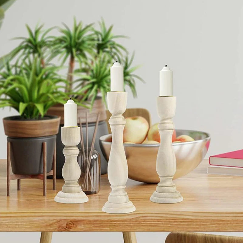 Wedding Party Birthday Home Table Decoration Wooden Candlesticks Qme