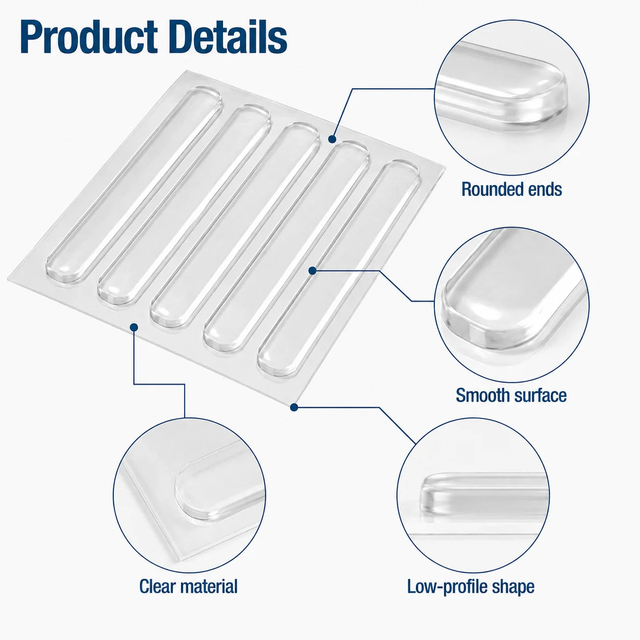 Transparent Silicone Bumper Pads Self Adhesive Door Stopper Strip Furniture Cabinet Drawer Cushion Guard Protector Soft Pad Home Qme