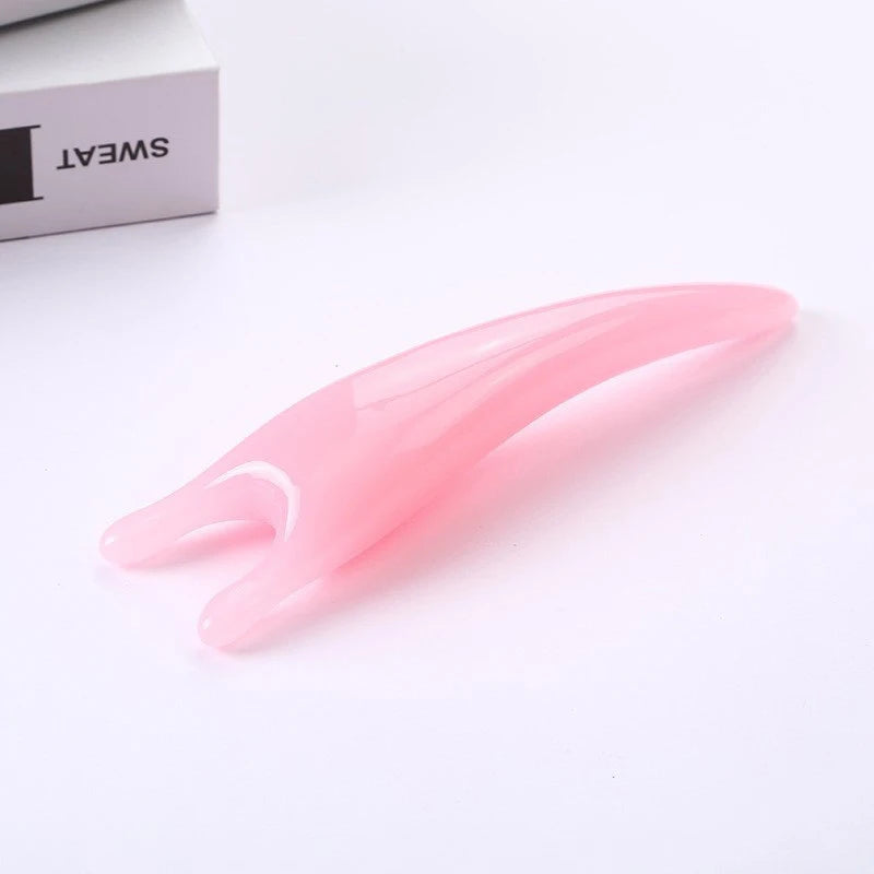 Multifunctional Resin Face Lifting Scraping Massage Nose Y-shape Qme Pink