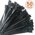 Reusable and detachable zip ties - heavy-duty and durable Qme Black