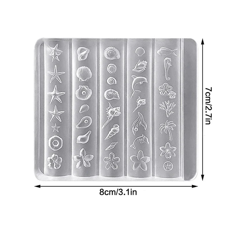 Ocean Series Animal Silicone Mold Sea Shell Conch Nail Stamplates Qme