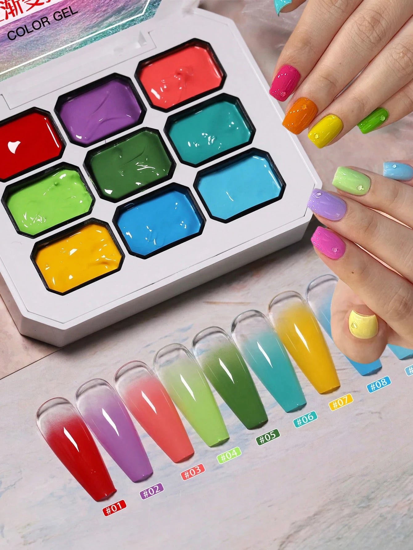 9-Color Y2K Dopamine Solid Gel Blush UV Nail DIY Art Charm Perfect Qme 01