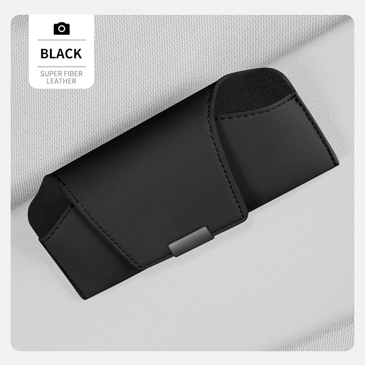 Car Glasses Case Sun Visor Storage Magnetic Sunglasses Supplies Qme black