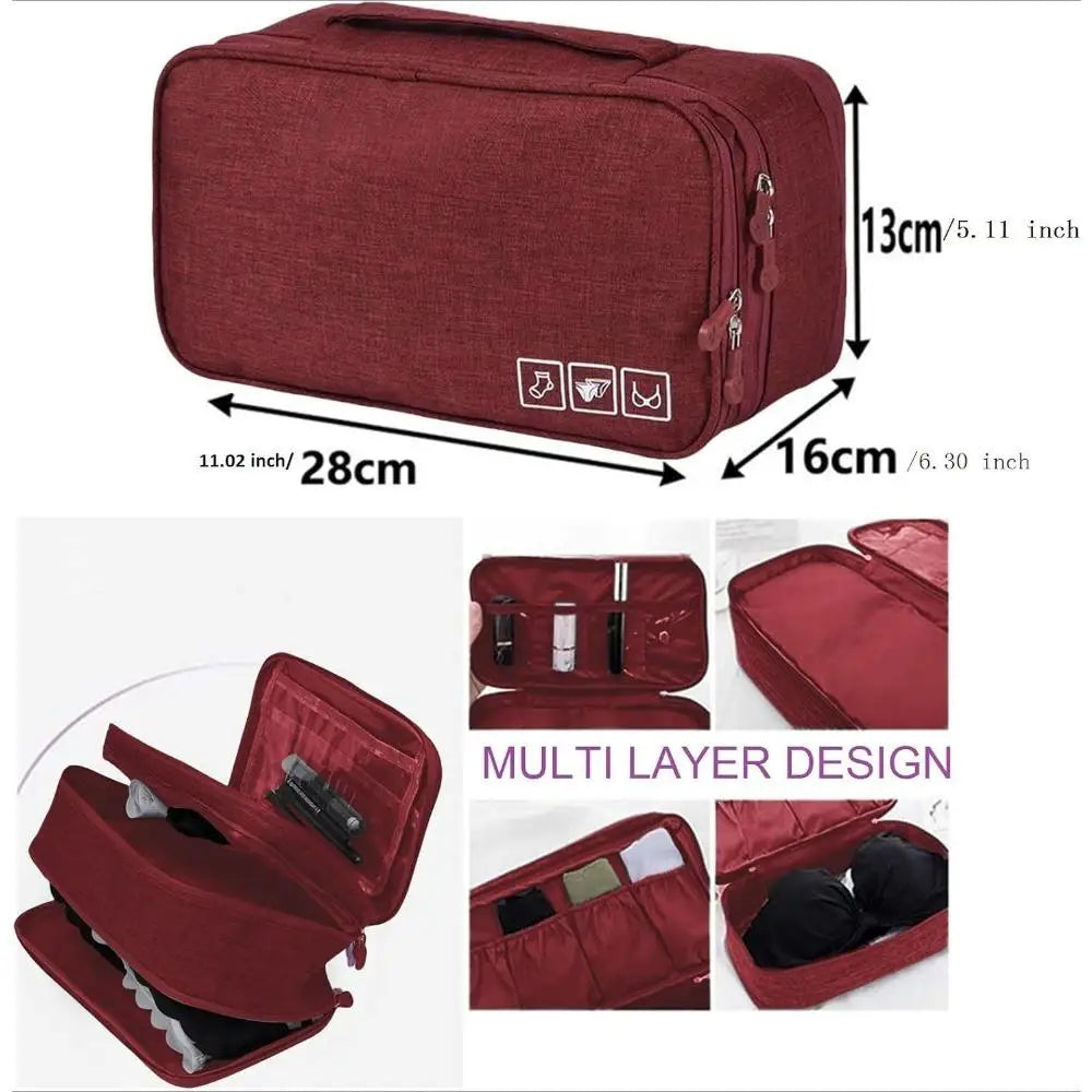 Portable Travel Multi-function Storage Cube Bag Underwear Bra Socks Qme