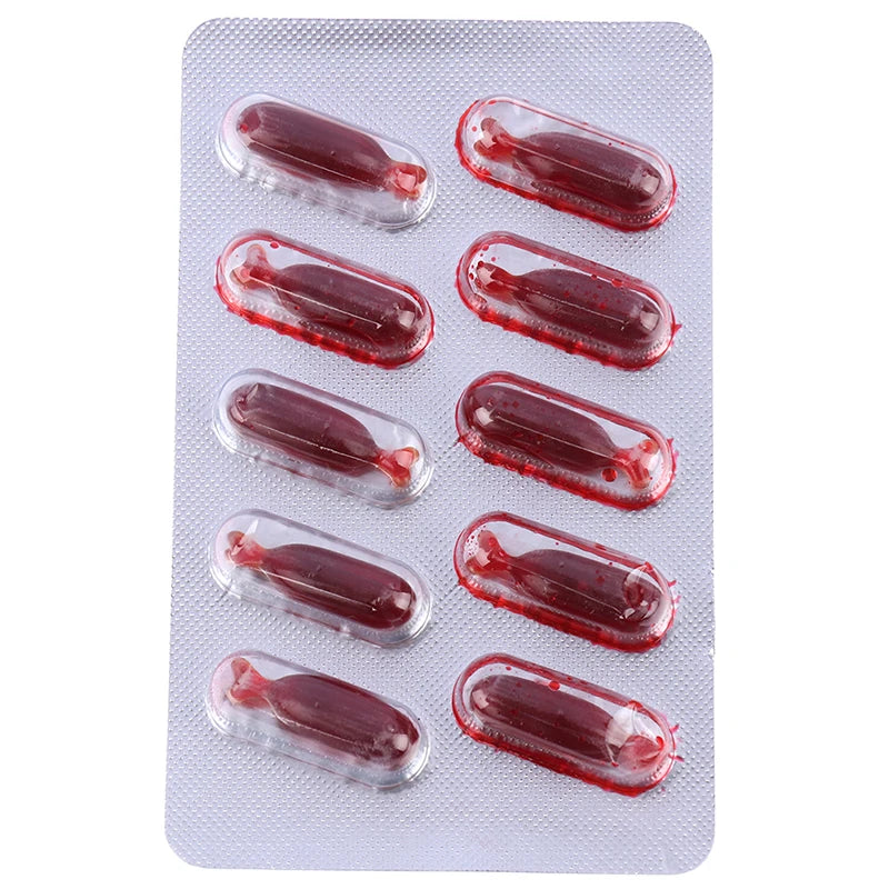 Fake Blood Pill Vampire Toy Capsules Horror Funny Halloween Prank Qme