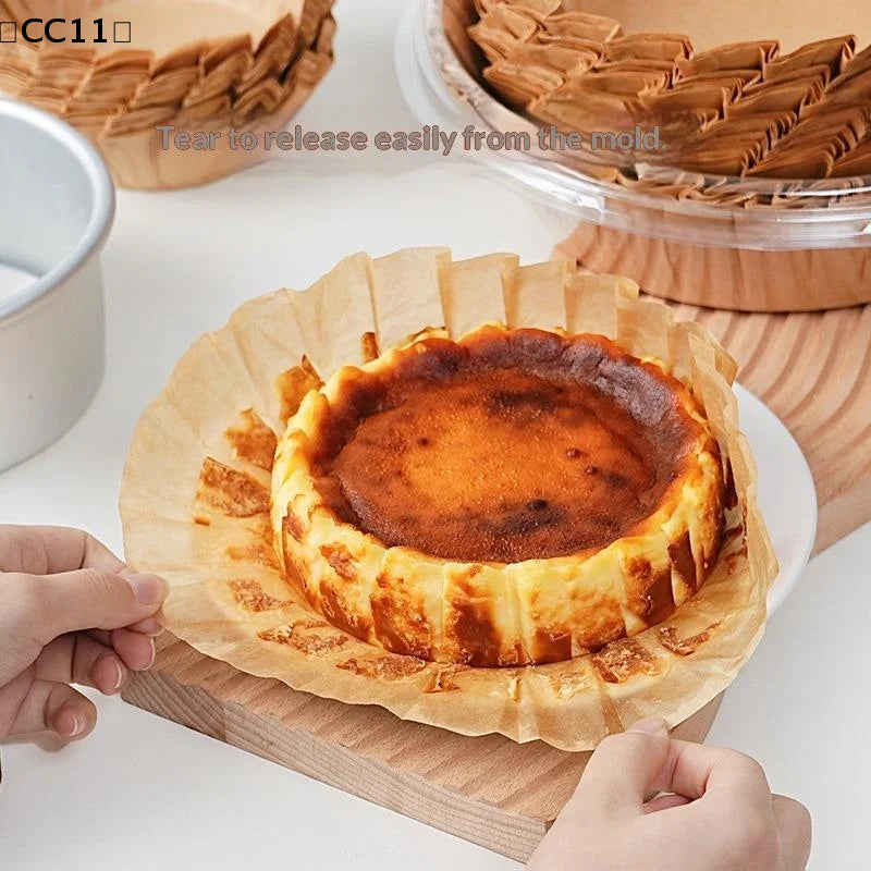 Basque Cheesecake Oil Paper Tray Foldable Cake Mold Disposable Qme
