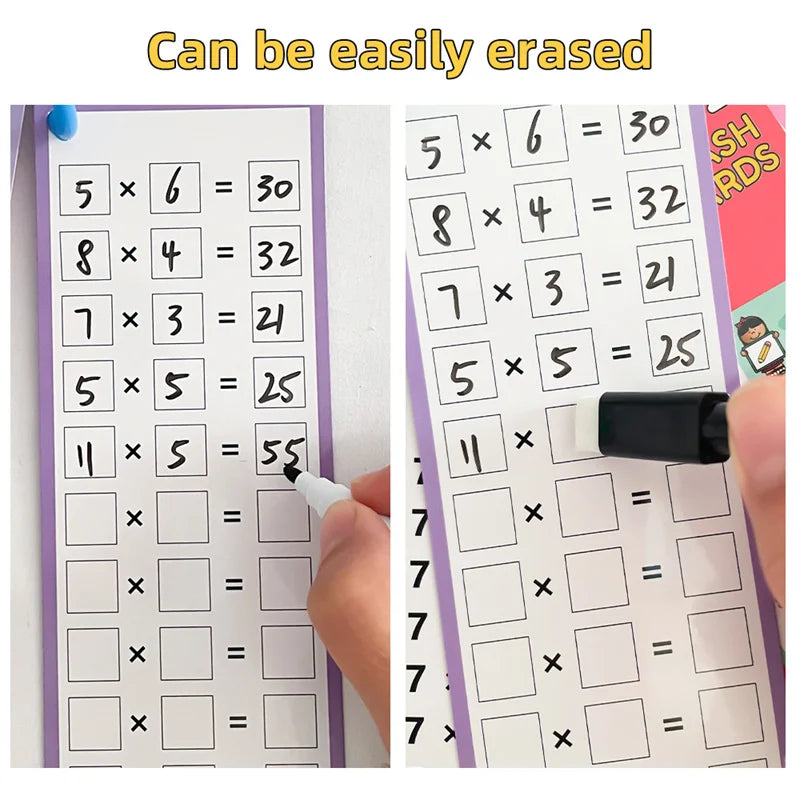 0-12 Multiplication Charts Times Table Cards Self Check Math Learning Qme
