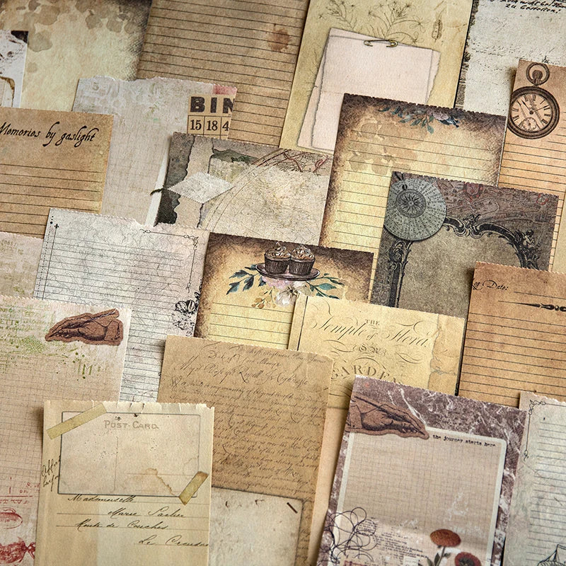 50 pcs/lot Vintage INS Material paper Decorative Diy Background paper hand made Diary Album Stationery Supplies Qme