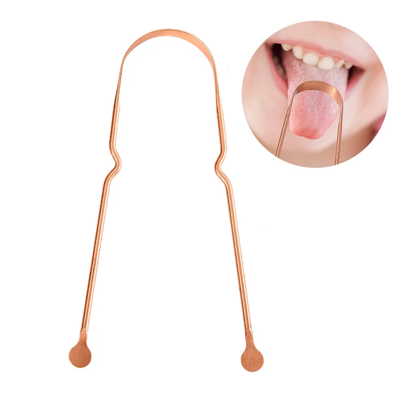 Simple Copper Tongue Scraper Cleaner Fresh Breath Dental Cleaning Qme