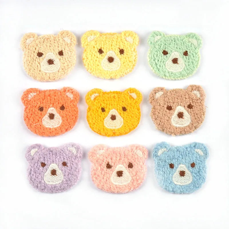 10pcs 3.7x3.4cm Mixed 9 Colors Lovely Bear Patches Embroidery For Kids Clothing Bag Decor Sewing Accessories Home Decor Supplies Qme mixed 10pcs
