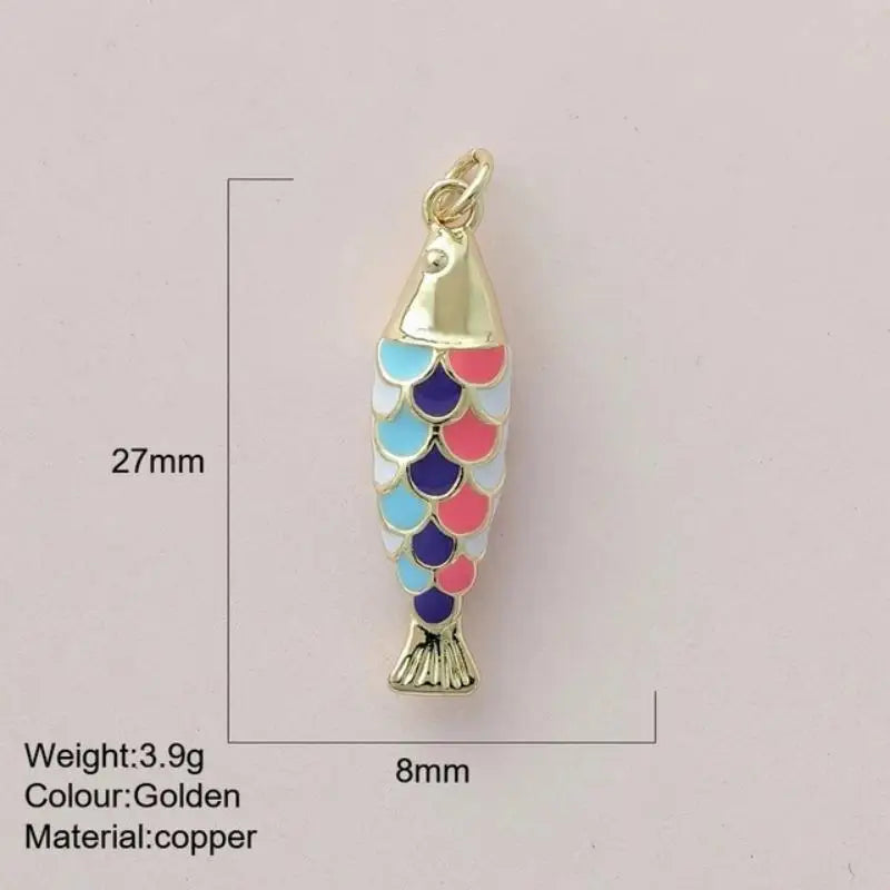 Fashion Cute Colored Enamel Fish Charms For Jewelry Making Supplies Bohemian Animal DIY Earring Bracelet Necklace Accessories Qme A8