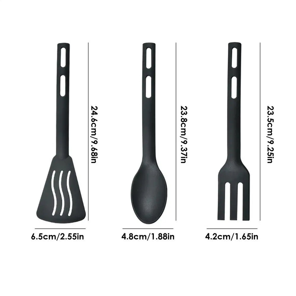 Kitchen Tool Set Nylon Cooking Tools Set Sturdy Cutlery Kit With Non-Stick Spatulas Comfortable Handle Cookware Accessories Qme set