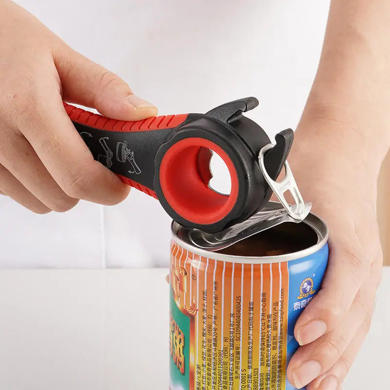 Can Opener Multi Functional Five In One Beverage Bottle Opener Cap Twister Four Position Can Opener Anti Slip Cap Twister Qme