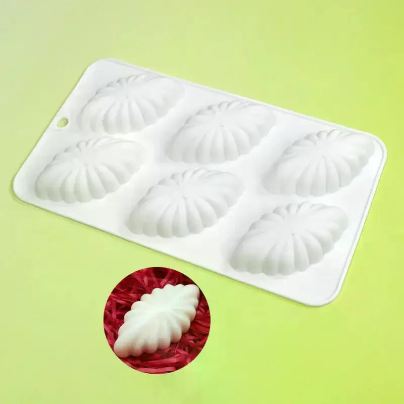 6Cavity Shell Design Pudding Silicone Mousse Mould 3D Candy Chocolate Mold DIY Soap Model Cake Decorating Tools Bakeware Kitchen Qme
