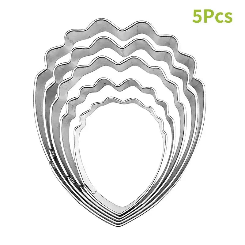 5 Peony Petal Veiner Silicone Mold Stainless Steel Cutter Mould Qme A3
