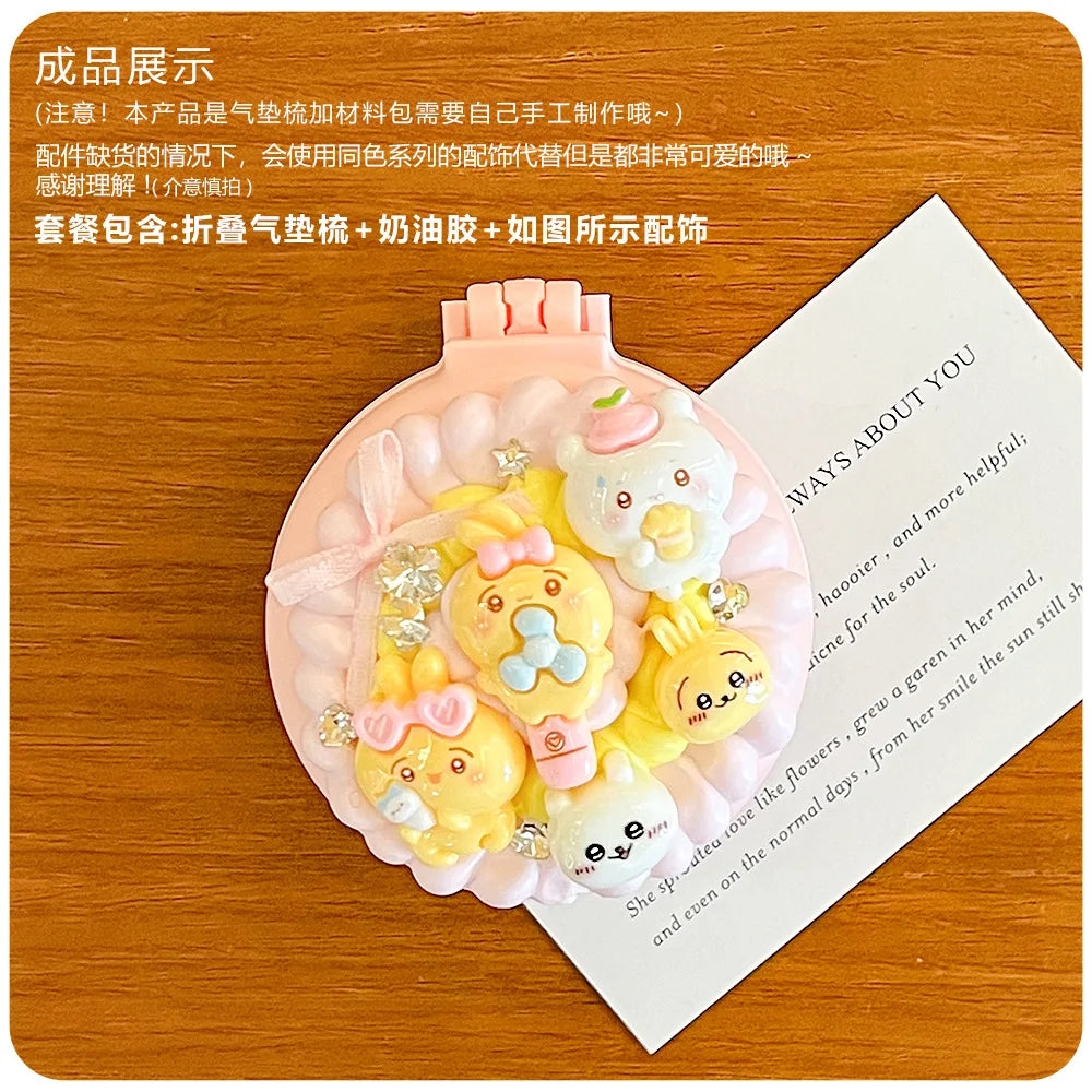 Hello Kitty Kuromi DIY Cream-colored Air-cushion Comb Materials