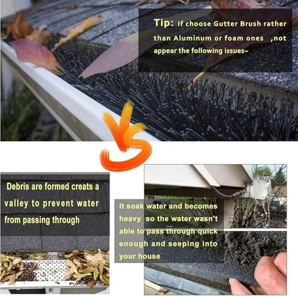 1m Roof Leaf Cleaning Gutter Brush Filter Prevent Obstruction of Roof Drainage Channels Filter Water Pipeline Cleaning Brush Qme