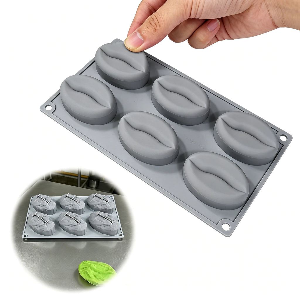Nut-Shaped Silicone Mould 6 Cavity Chocolate Ice Mould DIY Bakeware Molds for Baking Cake Candy Jelly Mousse Desserts Qme