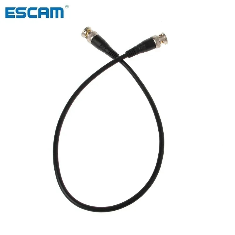 ESCAM BNC Male To Male Nickel Plating Straight Crimp RG58 Pigtail Adapter Cable 0.5m Qme 0.5M 10PCS