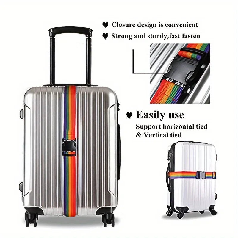 1 Pack Adjustable Luggage Strap, Suitcase Belt, Bright Color Travel Packing Strap With Quick Release Buckle Qme