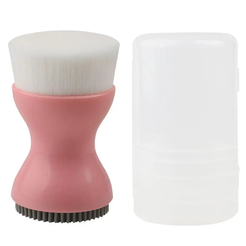 Mini Manual Facial Cleansing Brush Double-sided Silicone Massage Tool Qme Pink