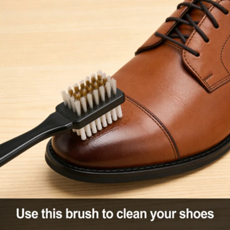2 In1 Shoe Cleaning Brush Double Head Design Brush Plastic Handle Sneaker Boot Stain Dirt Remover Brush For Leather Canvas Shoes Qme