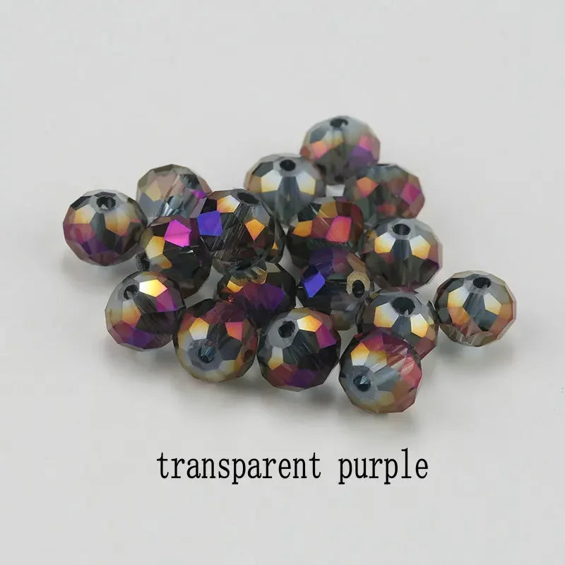 4mm glass beads plated Color faceted round crystal beads Jewelry beads for bracelet necklace Jewelry making DIY 150pcs Qme transparent purple 4mm-150pcs