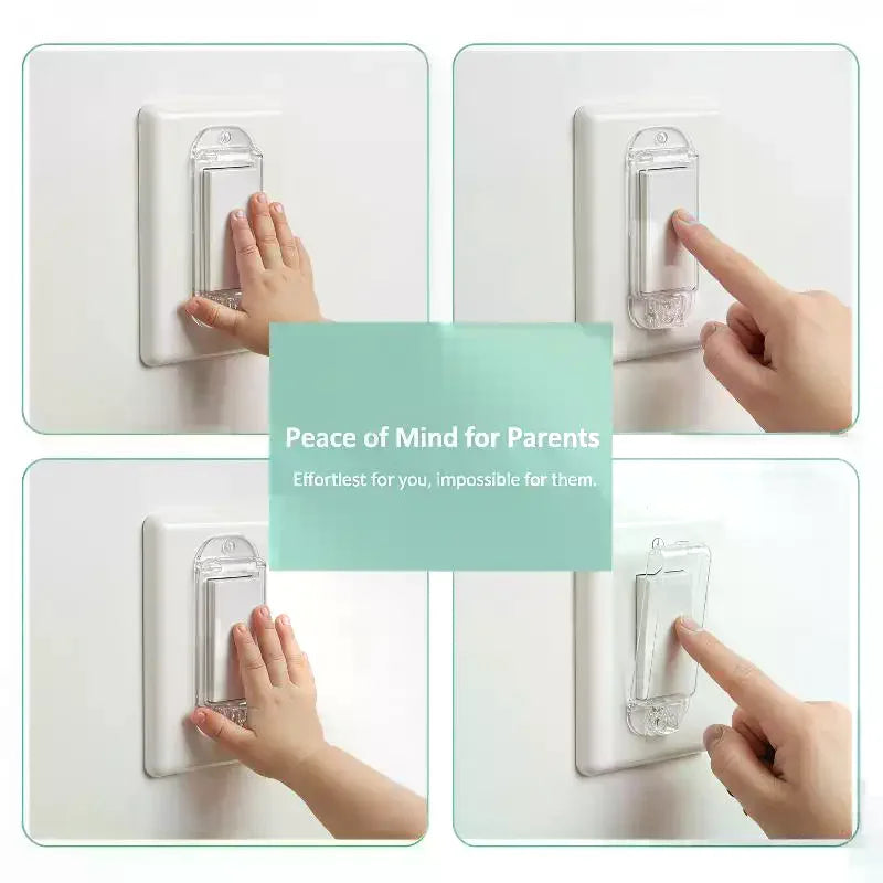 Child Safety Rocker Switch Protective Cover Transparent White Toggle Switch Guard Prevent Kids Touch Wall Switch Protector Qme