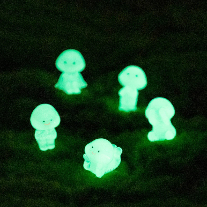 Cartoon Luminous Small People Figurines Glow Dark Cute Miniatures Qme
